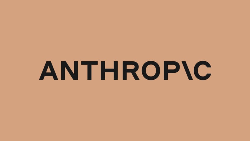 Logotipo da Anthropic em letras pretas sobre fundo bege.